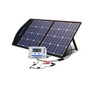 ACOPOWER 80W Foldable Solar Panel, 12V Portable Solar Kit with 10A LCD Charge Controller in Suitcase, (HY-2x40w)