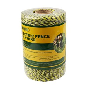 Farmily Portable Electric Fence Polywire 1312 Feet 400 Meter 6 Conductor Yellow and Black Color
