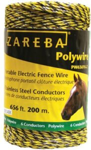Zareba PW656Y6-Z Polywire 200-Meter 6-Conductor Portable Electric-Fence Rope